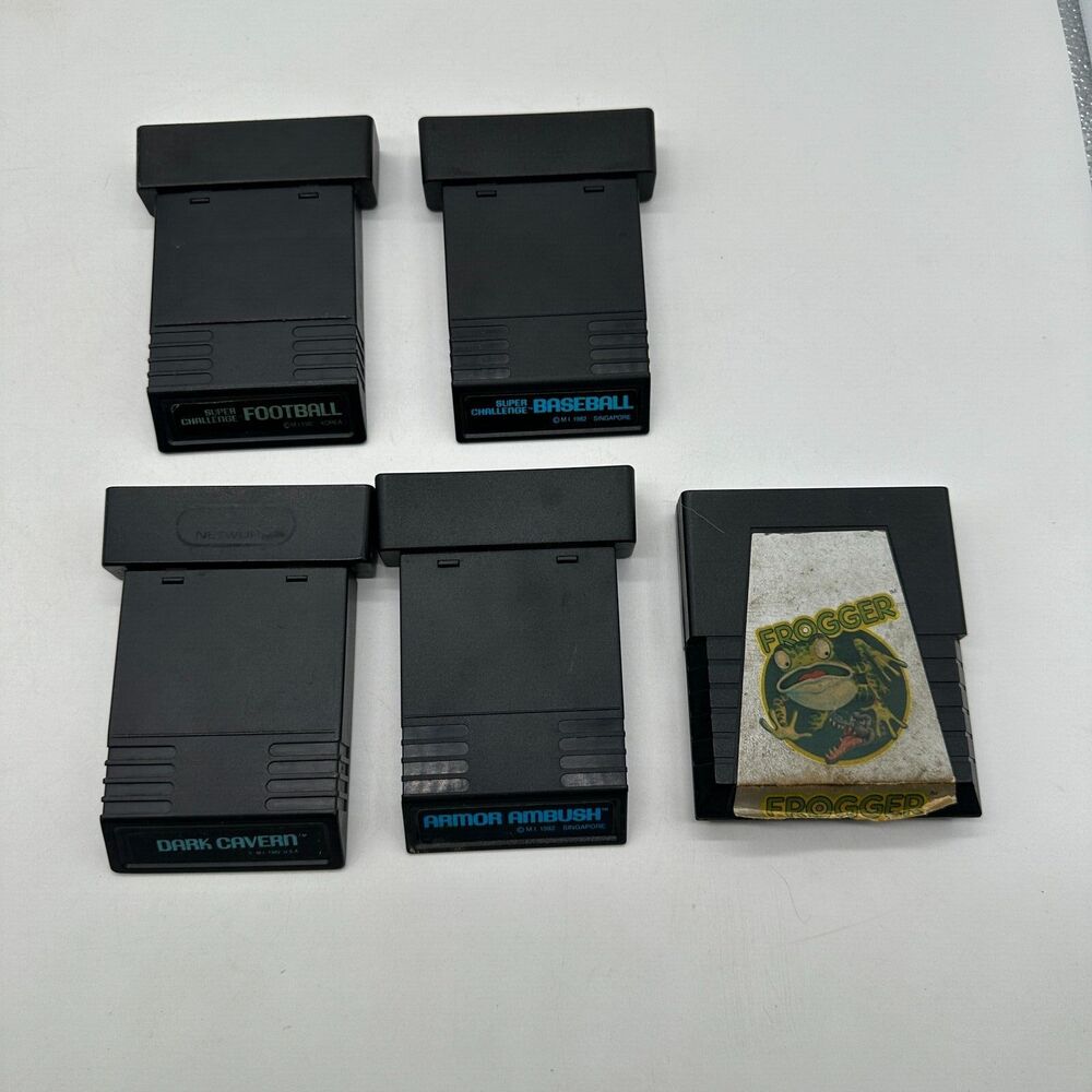Lot of 5 Atari 2600 Untested Frogger Cavren Ambush Baseball Football Games